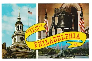 Postal Liberty Bell Independent Hall Philadelphia PA Pennsylvania 1968 - Imagen 1 de 2