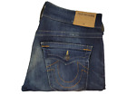 True Religion Jeans Mens Tag 31x33 Blue Geno Straight Slim Fit Denim Stretch USA