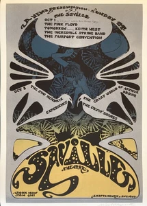 Pink Floyd poster print by Hapshash- Saville Theatre 67 Signed by Nigel Waymouth - Picture 1 of 4