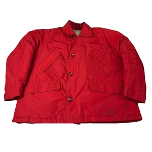 Vintage 60s Woolrich The Teton Mountain Coat Woolen Mills Down Jacket Red XL-XXL - Picture 1 of 15