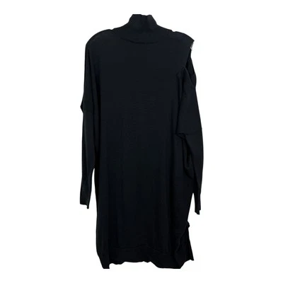 Vestido ALLSAINTS Cecily Cuello Simulado Hombro Frío Talla Mediana Mangas Largas Negro Foto 1 de 4