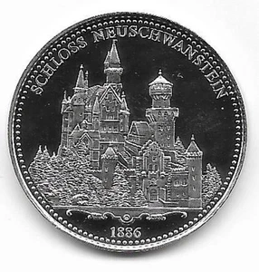 München , Schloss Neuschwanstein 1886 , Silber Medaille 1500 Jahre Bayern , H1 - Bild 1 von 2