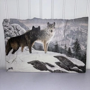 Life On The Edge Schieferfliese von Robert Sissel - Wölfe Druck auf Schiefer 14,5 "x 10" - Bild 1 von 5