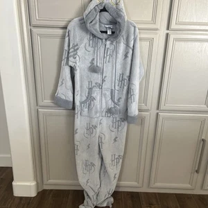Harry Potter Sleepsuit Women's XL Adult All in one Nightwear PJs Fleece Hood - Picture 1 of 14