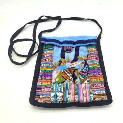 Bolso Mensajero Multicolor Bordado Boho Azteca Patchwork Tribal Eslinga Foto 1 de 4