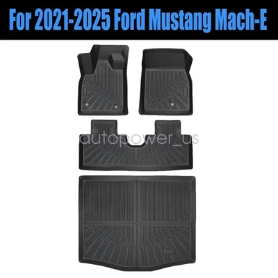 Floor Mats & Trunk Cargo Liner Fits 2021 2022 2023 2024 Ford Mustang Mach-E TPE - Image 1 of 4