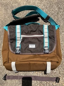 Borsa messenger Burton borsa a tracolla laptop viaggio marrone turchese grigio - Foto 1 di 13