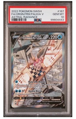 2022 Pokemon SWSH Astral Radiance Origin Forme Palkia V #167/189 PSA 10 - Image 1 of 2