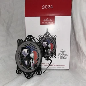 Hallmark Keepsake Orn. Pesadilla antes de X-Mas Jack & Sally 24Broken Mir. Marco - Imagen 1 de 15