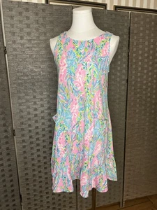 LILLY PULITZER Kristen Flounce Dress UNICORN OF THE SEA Size Extra Small - Picture 1 of 4