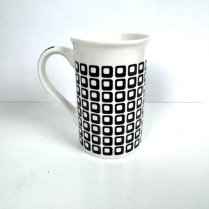 Royal Norfolk Mod Geometrischer Kaffeebecher Weiß Keramik Schwarz Design - Bild 1 von 11
