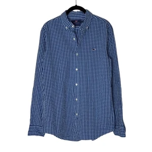 Vineyard Vines Slim Fit Seersucker Shirt Men's Small Stretch Cotton Blue Check - Picture 1 of 16