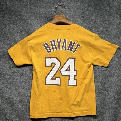 Camiseta Los Angeles Lakers Kobe Bryant #24 Majestic tamanho Youth L amarela NBA Y2K - Imagem 1 de 4