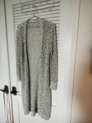 POL Women's Open Knit Gray Long Cardigan AS-IS Size Medium - Image 1 of 4