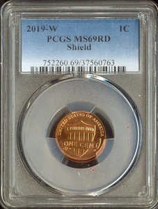 2019-W Lincoln Shield Cent PCGS MS69 RD Quality - Picture 1 of 2