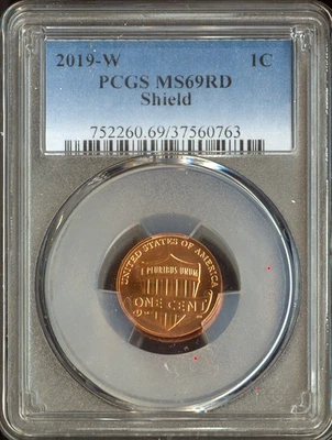 2019-W Lincoln Shield Cent PCGS MS69 RD Quality - Image 1 of 2