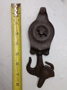 AntiqueSteel Pulley, Lift,  forged iron Hook  - Picture 1 of 6