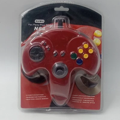N64 Controller Sumo 9 Function Turbo Red Wired Nintendo 64 6ft Cord New Sealed - Image 1 of 4