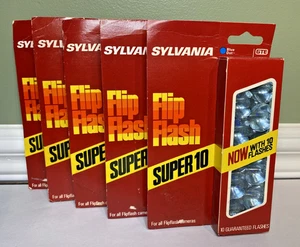 Nuevo de Lote Antiguo Sylvania Punto Azul Flash Abatible Super 10 Flashes Para Cámaras Flipflash - Imagen 1 de 3
