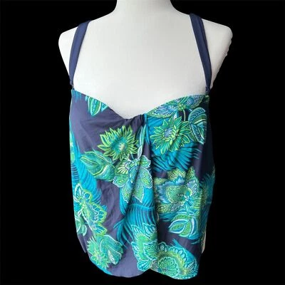 CoCo Reef Swim Tankini sz 10 34D Bandeau Tropical Large - Image 1 of 4