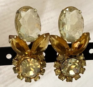 Vintage Amber/Orange And Clear Stones Earrings - Bild 1 von 24