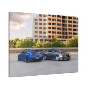 Nissan R34 GTR High Resolution Museum Quality Horizontal Canvas Print #022 - Picture 1 of 10