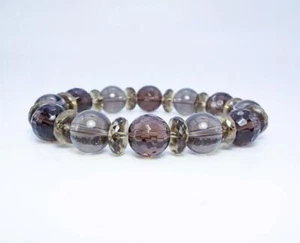 Cynthia Lynn "OVERCAST" Smoky Quartz Topaz Beaded Stretch Bracelet - Picture 1 of 1