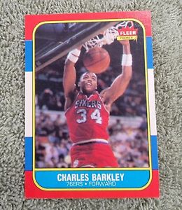 1986 FLEER CHARLES BARKLEY #7 UNGRADED NICE CONDITION SET BREAK 7