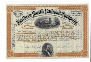 MINNESOTA 1898 Northern Pacific Railroad Company Stock Certificate Daniel Lamont - Imagen 1 de 2