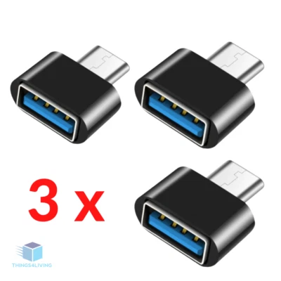 3x USB C auf USB A Adapter OTG USB-Stick ~ Samsung Xiaomi MacBook Buchse - Bild 1 von 4