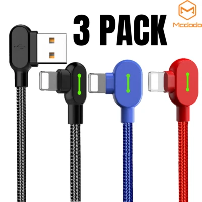 3 Pack USB Phone Charger Cable Fast Charging Cord For iPhone 12 11 XS Max XR 8 7 - Image 1 of 4