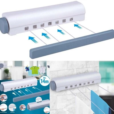 21m Automatic Retractable Washing Line Clothes Airer Laundry Drying Rack Reel - Image 1 of 4