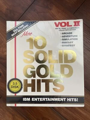 IBM Entertainment 10 Solid Gold Hits Vol II PC/TANDY Compatibles 1990 New Sealed - Image 1 of 4