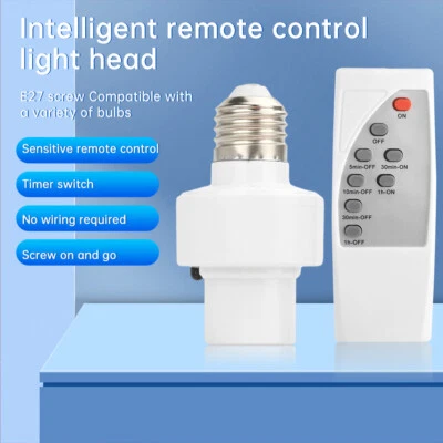 Wireless Remote Control Light Lamp E27 Screw Bulb Base Holder Cap Socket Switch - Image 1 of 4