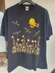 T-shirt Looney Tunes Tweety Bird Warner Bros vintage 1997 stampa all over taglia XL - Foto 1 di 9