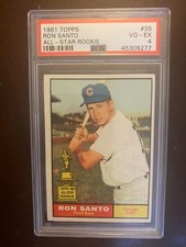 1961 Topps HOF Ron Santo Chicago Cubs Rookie