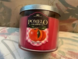 BATH & BODY WORKS 3 WICK FRESH PICKED POMELO GRAPEFRUIT CANDLE - NEW & VHTF - Picture 1 of 5