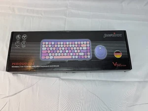 NEW Perixx PERIDUO-713 Purple Tastatur Maus-Set Keyboard GERMAN Missing Receiver - Picture 1 of 10