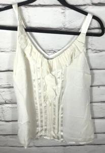 White House/Black Market Womens Size XS White Tank Top 100% Silk  - Picture 1 of 4