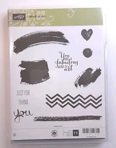 Stampin' Up! Opera d'arte Set di 11 francobolli pennellate astratte ritirate 134114 - Foto 1 di 5