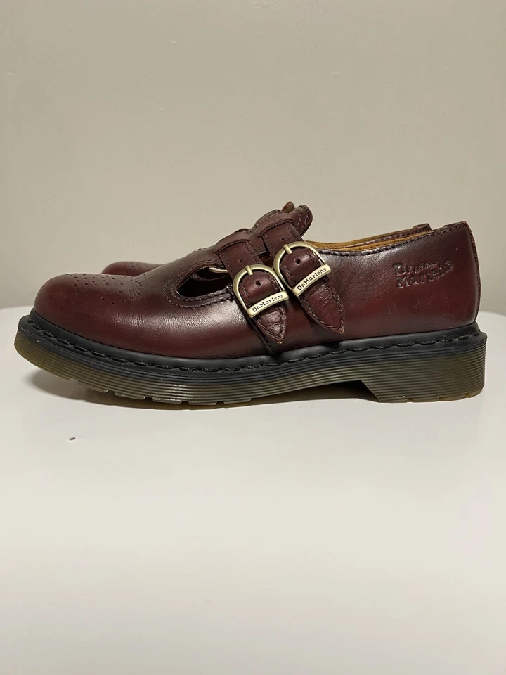 Dr. Martens 12916 Mary Jane Brown Burgundy Leather Shoes Women’s US 8 EU 39 - Image 1 of 4