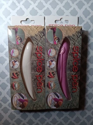 2 Plumas de Especias Café Arte Latte Comida Hágalo Usted Mismo Funciona con Pilas Blanco Púrpura NUEVO  Foto 1 de 4