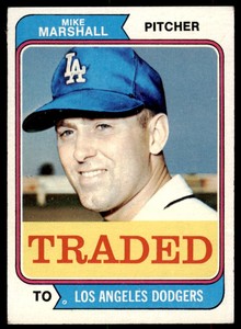 1974 Topps Mike G. Marshall  VG-EX Los Angeles Dodgers #73T