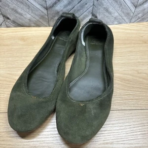 TORY BURCH Therese Green Suede Leather Ballet Flats Women's Size 9.5 - Picture 1 of 6