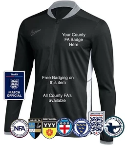 Nike Academy 2025-2026 FA Referee Warm Up Jacket - Free County FA Badge - Picture 1 of 8