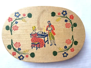 Vtg Shulton Old Spice Early American Oval Box Colonial Floral Piano Wood Grain - Picture 1 of 8