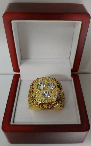 Wayne Gretzky - 1987 Edmonton Oilers Stanley Cup Ring With Wooden Display Box Cover