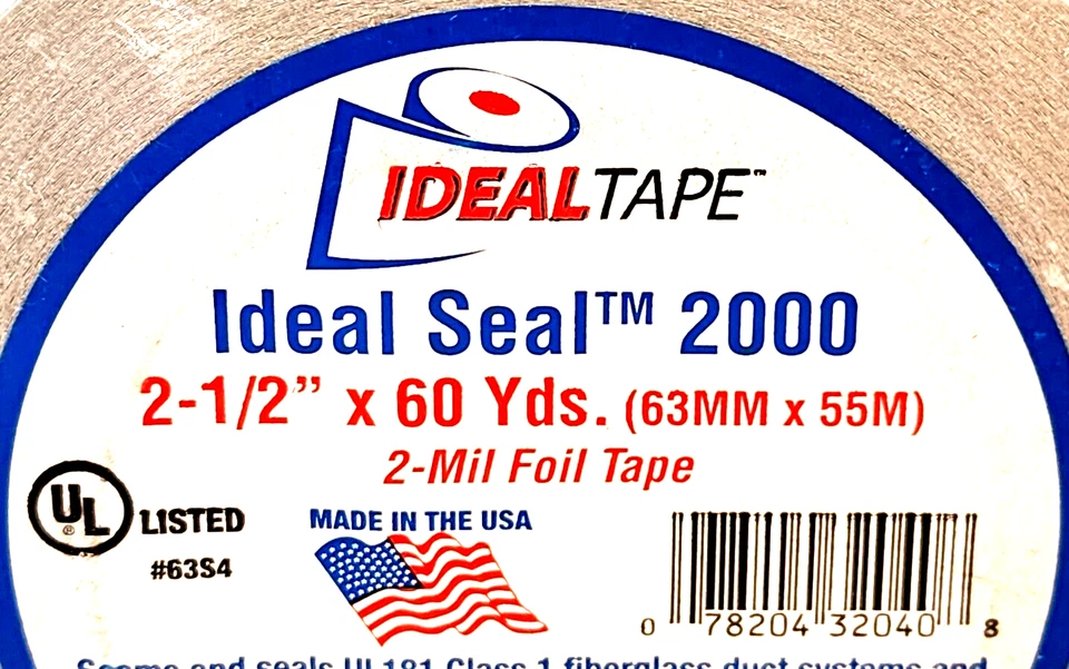 Ideal Seal 2000 Tape 2 1/2" X 60 Yards Fiberglass Flex Ins & Metal Duct