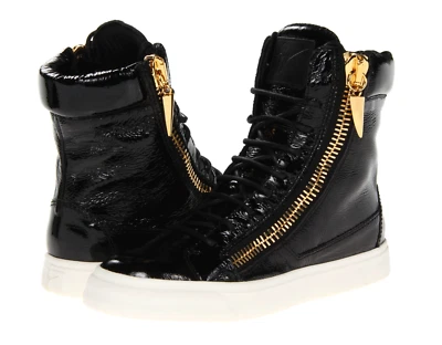 GIUSEPPE ZANOTTI Baskets En Cuir Verni London Montantes Chaussures 41 - Photo 1/4