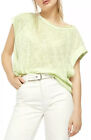 Free People Halo Stripe Oversize Tee Shirt Neon Lime Short Sleeve Size Small NWT